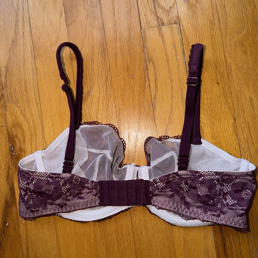 Victorias Secret‎ Bra 34D Lace Underwire Purple Unlined Demi Body By Victoria - Picture 3 of 7